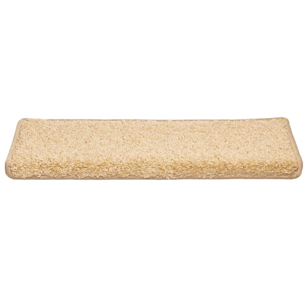 Produktbild för Trappmattor 30 st 65x21x4 cm krämfärgade rektangulära kanter