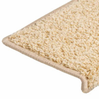 Produktbild för Trappmattor 30 st 65x21x4 cm krämfärgade rektangulära kanter