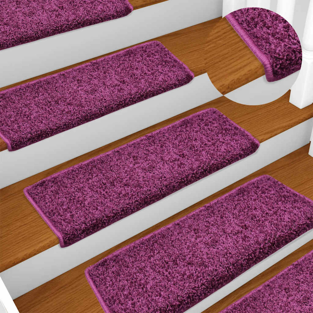 Produktbild för Trappmattor 30 st 65x21x4 cm violett rektangulär kant