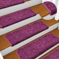 Produktbild för Trappmattor 30 st 65x21x4 cm violett rektangulär kant