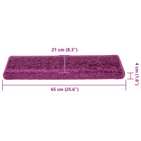 Produktbild för Trappmattor 30 st 65x21x4 cm violett rektangulär kant