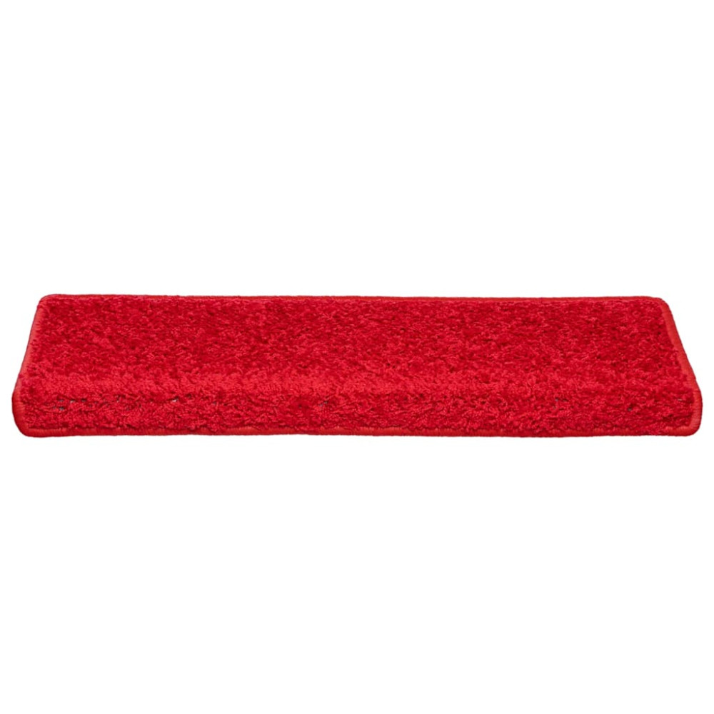 Produktbild för Trappmattor 30 st 65x21x4 cm röda rektangulära kanter