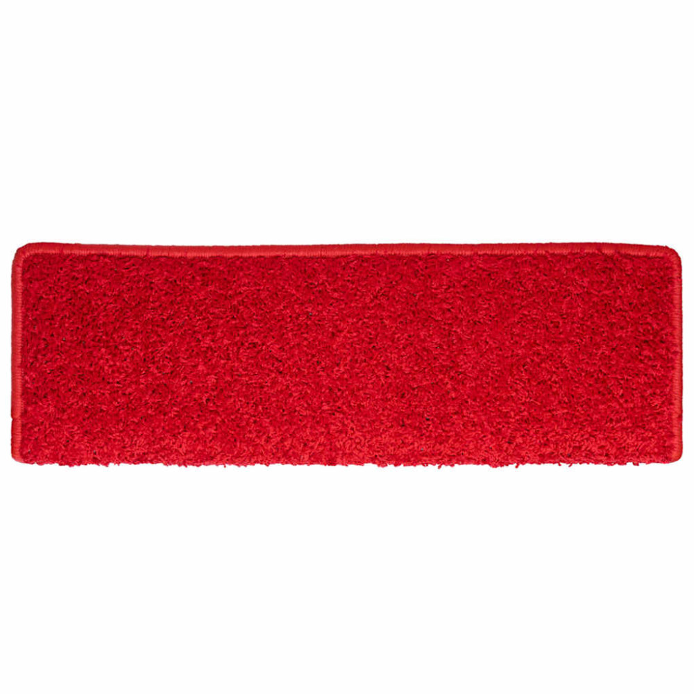 Produktbild för Trappmattor 30 st 65x21x4 cm röda rektangulära kanter