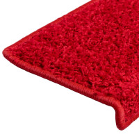 Produktbild för Trappmattor 30 st 65x21x4 cm röda rektangulära kanter