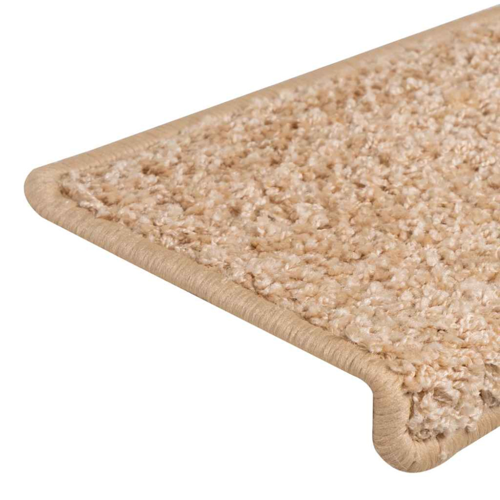 Produktbild för Trappmattor 30 st 65x21x4 cm guldfärgade rektangulära kanter