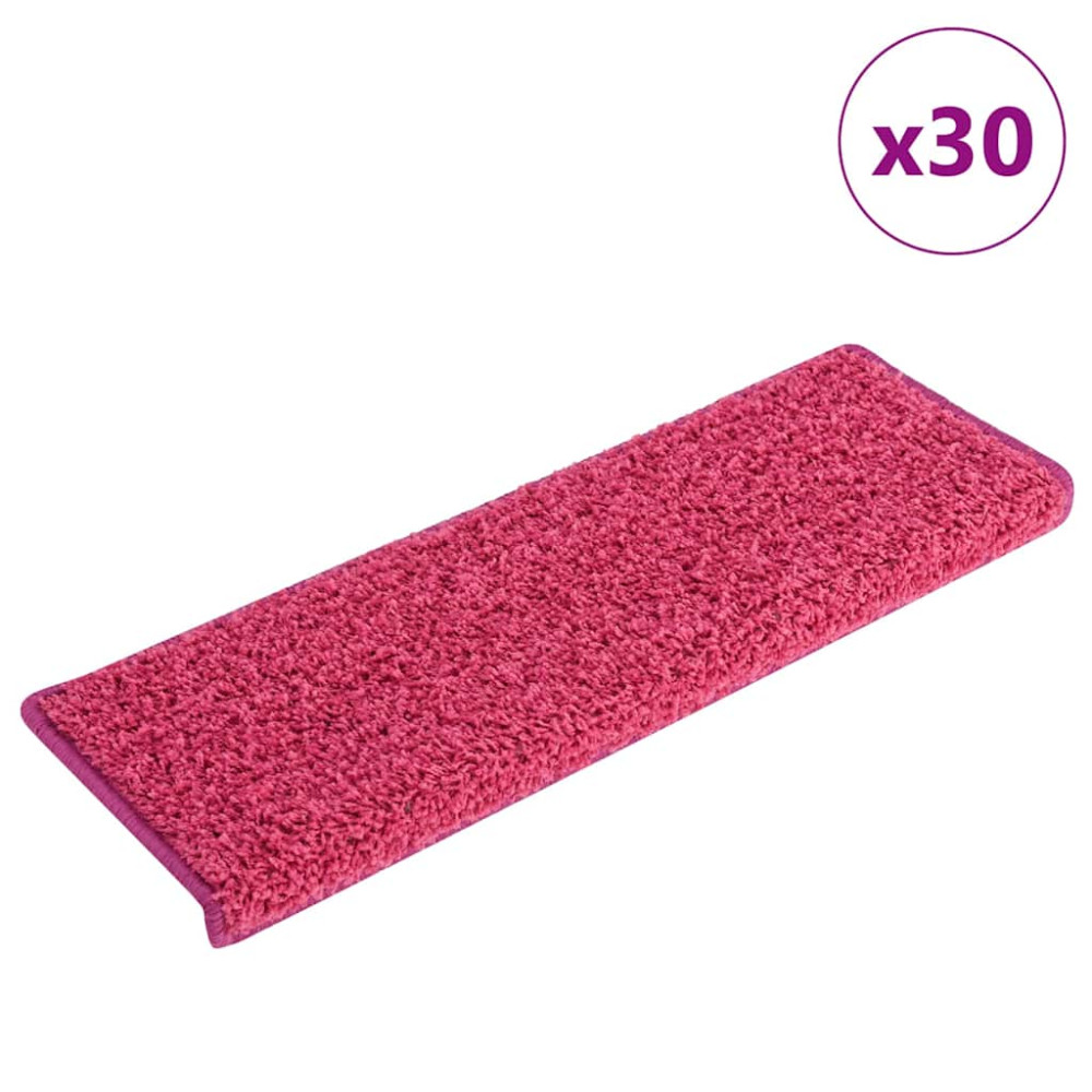 Produktbild för Trappmattor 30 st 65x21x4 cm rosa rektangulär kant