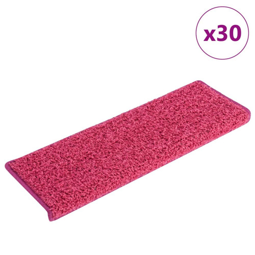 vidaXL Trappmattor 30 st 65x21x4 cm rosa rektangulär kant
