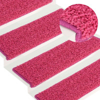 Produktbild för Trappmattor 30 st 65x21x4 cm rosa rektangulär kant