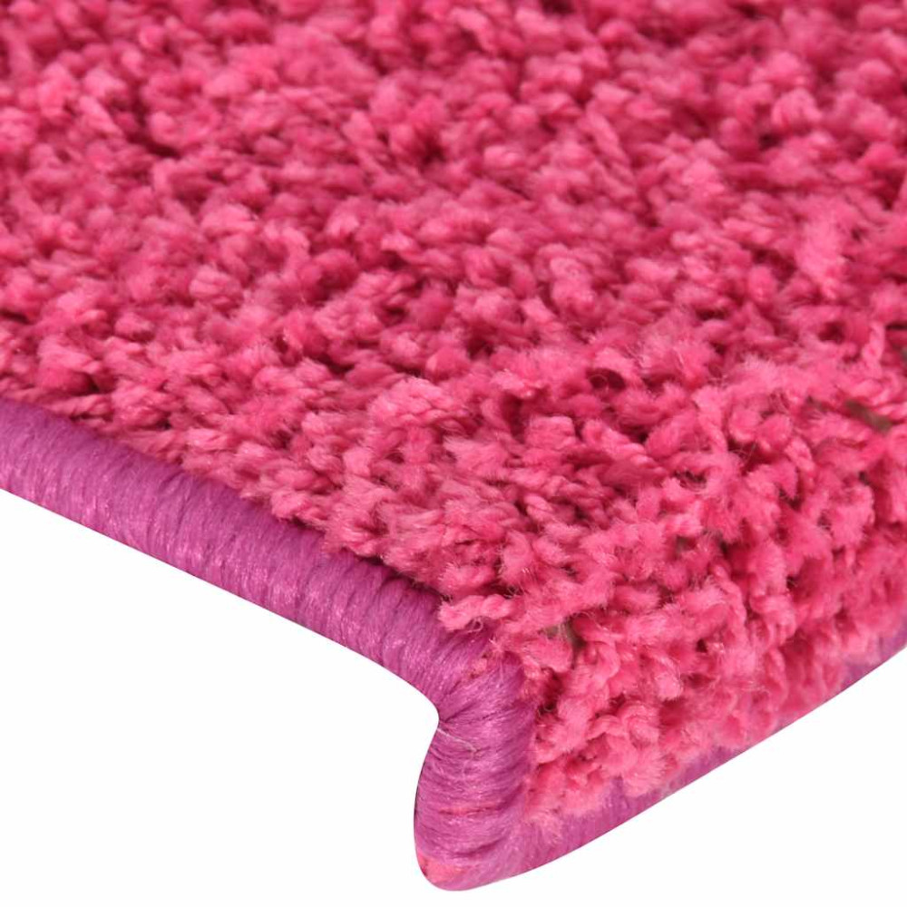 Produktbild för Trappmattor 30 st 65x21x4 cm rosa rektangulär kant