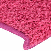 Produktbild för Trappmattor 30 st 65x21x4 cm rosa rektangulär kant