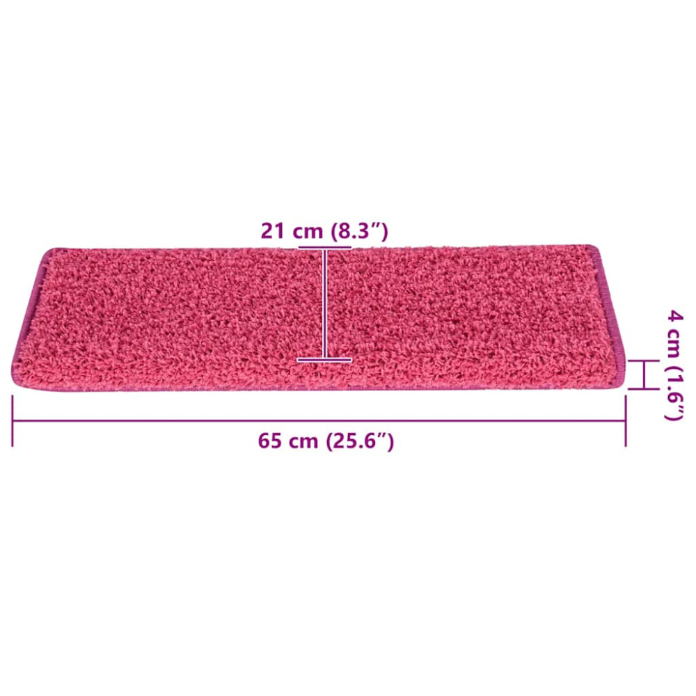 Produktbild för Trappmattor 30 st 65x21x4 cm rosa rektangulär kant