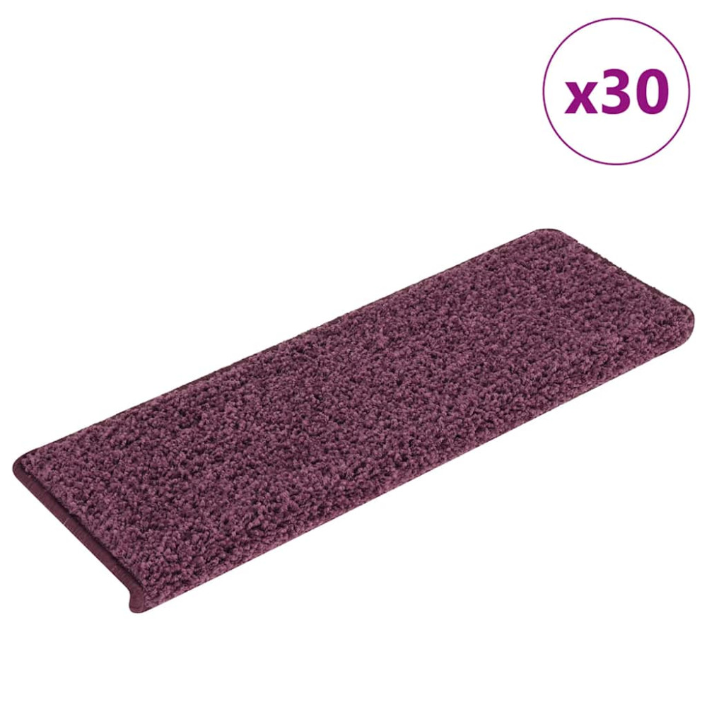 Produktbild för Trappmattor 30 st 65x21x4 cm mörklila rektangulär kant