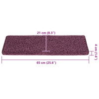 Produktbild för Trappmattor 30 st 65x21x4 cm mörklila rektangulär kant