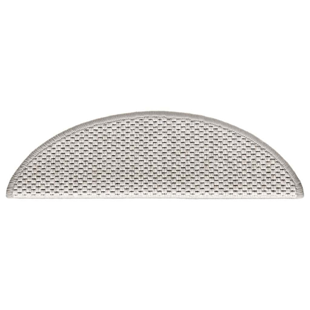 Produktbild för Trappmattor självhäftande sisal-look 30 st 56x17x3 cm platina