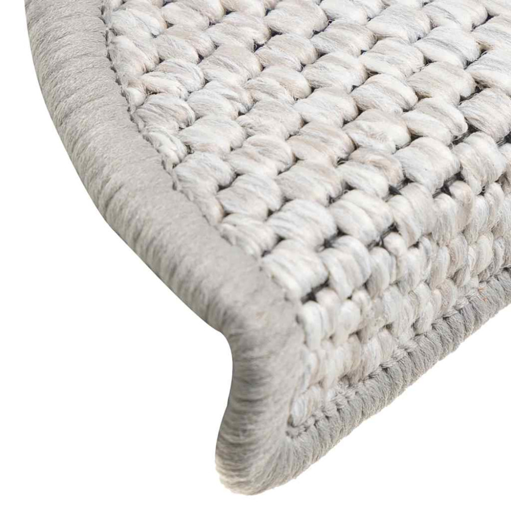 Produktbild för Trappmattor självhäftande sisal-look 30 st 56x17x3 cm platina
