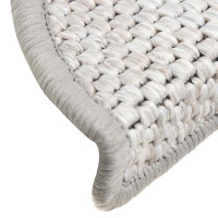 Produktbild för Trappmattor självhäftande sisal-look 30 st 56x17x3 cm platina