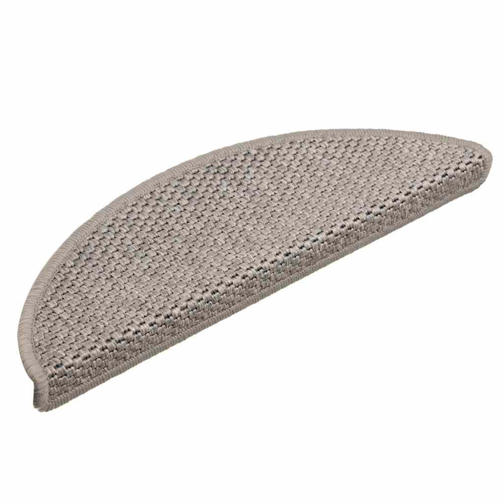 Produktbild för Trappmattor självhäftande sisal-look 30 st 56x17x3 cm silver