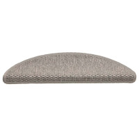 Produktbild för Trappmattor självhäftande sisal-look 30 st 56x17x3 cm silver