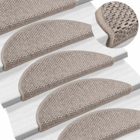 Produktbild för Trappmattor självhäftande sisal-look 30 st 56x17x3 cm silver