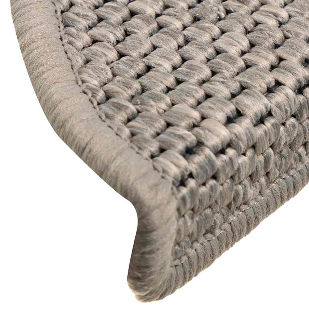 Produktbild för Trappmattor självhäftande sisal-look 30 st 56x17x3 cm silver