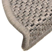 Produktbild för Trappmattor självhäftande sisal-look 30 st 56x17x3 cm silver
