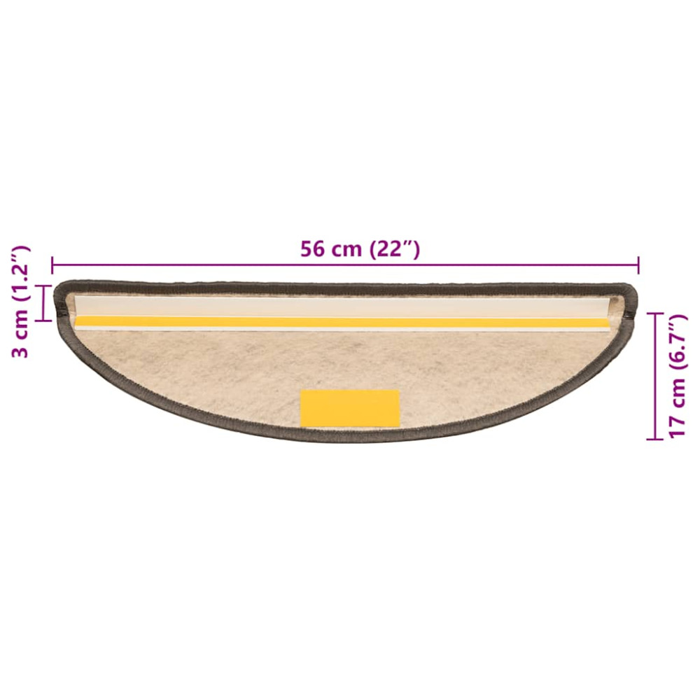 Produktbild för Trappmattor självhäftande sisal-look 30 st 56x17x3cm grå beige