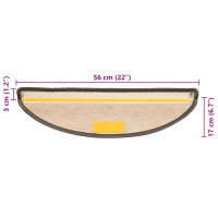 Produktbild för Trappmattor självhäftande sisal-look 30 st 56x17x3cm grå beige