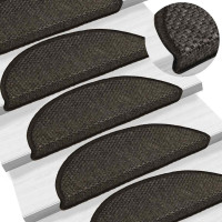Produktbild för Trappmattor självhäftande sisal-look 30 st 56x17x3 cm antracit