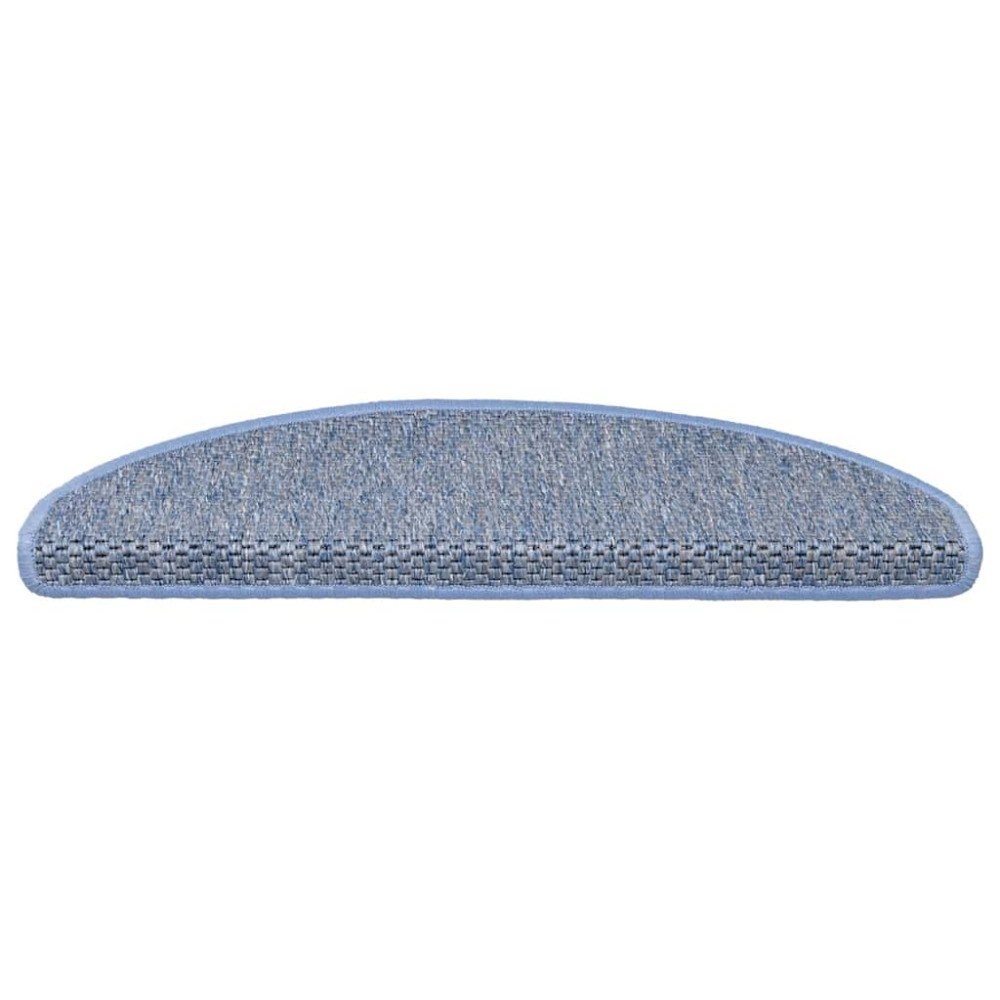 Produktbild för Trappmattor självhäftande sisal-look 30 st 56x17x3 cm blå