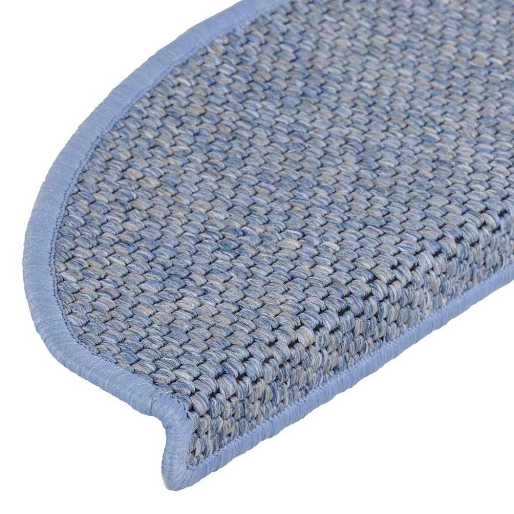 Produktbild för Trappmattor självhäftande sisal-look 30 st 56x17x3 cm blå