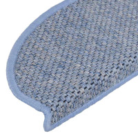 Produktbild för Trappmattor självhäftande sisal-look 30 st 56x17x3 cm blå