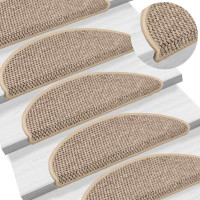 Produktbild för Trappmattor självhäftande sisal-look 30 st 56x17x3 cm sand