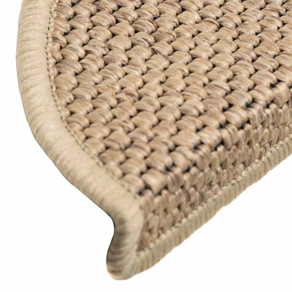 Produktbild för Trappmattor självhäftande sisal-look 30 st 56x17x3 cm sand