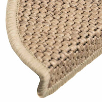 Produktbild för Trappmattor självhäftande sisal-look 30 st 56x17x3 cm sand