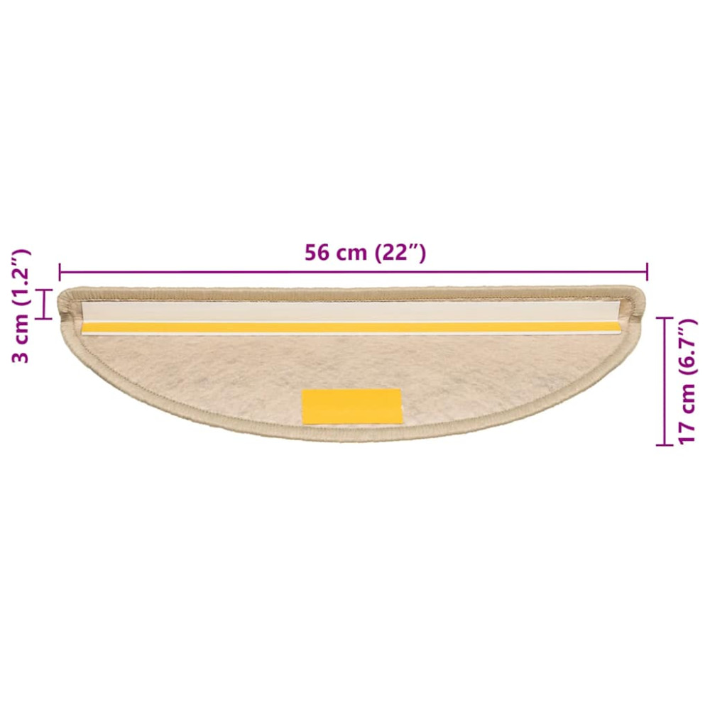 Produktbild för Trappmattor självhäftande sisal-look 30 st 56x17x3 cm sand