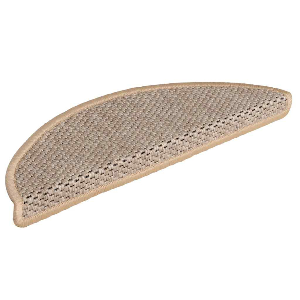 Produktbild för Trappmattor självhäftande sisal-look 30 st 56x17x3 cm ljusbeige