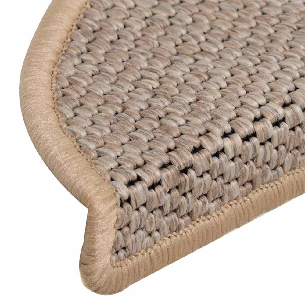 Produktbild för Trappmattor självhäftande sisal-look 30 st 56x17x3 cm ljusbeige