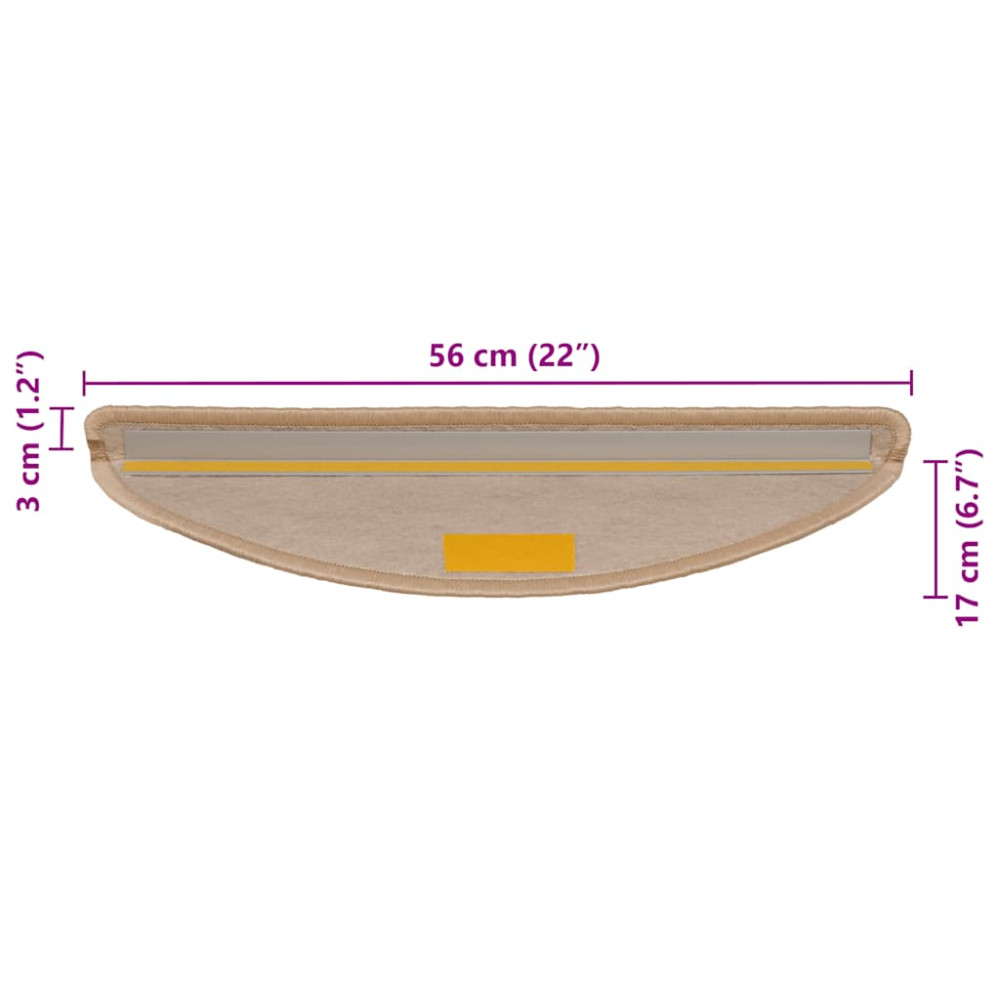 Produktbild för Trappmattor självhäftande sisal-look 30 st 56x17x3 cm ljusbeige
