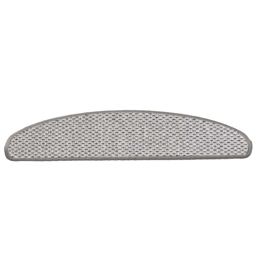 Produktbild för Trappmattor självhäftande sisal-look 30 st 65x21x4 cm platina