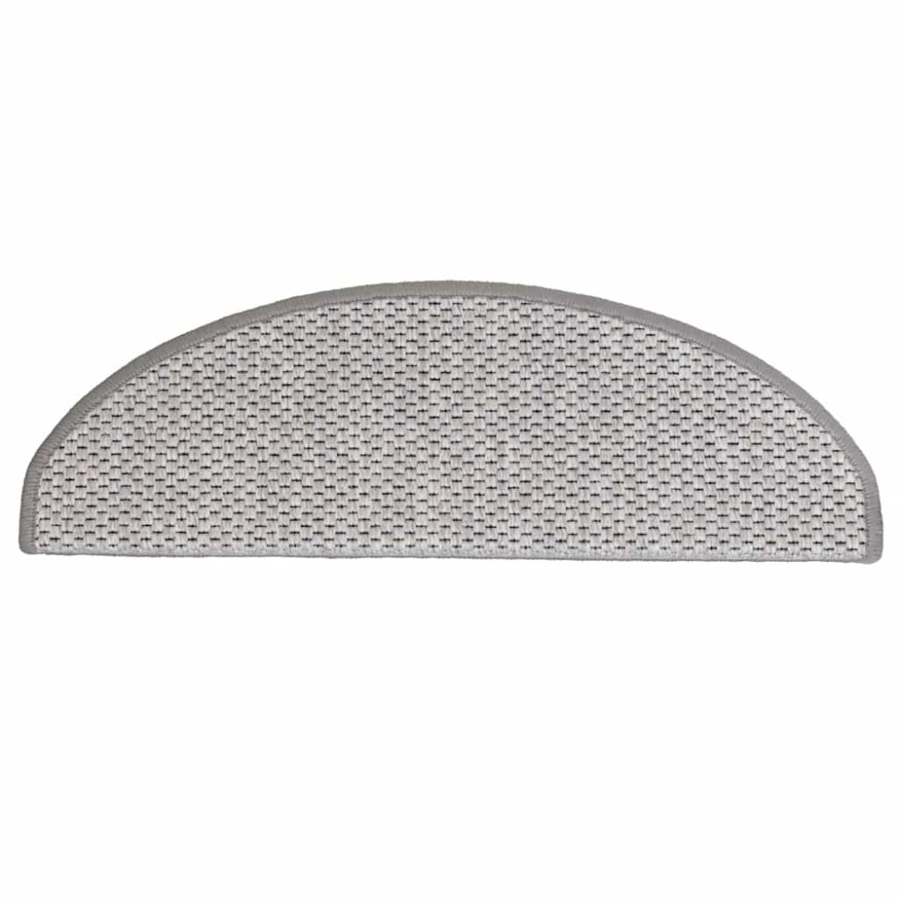Produktbild för Trappmattor självhäftande sisal-look 30 st 65x21x4 cm platina