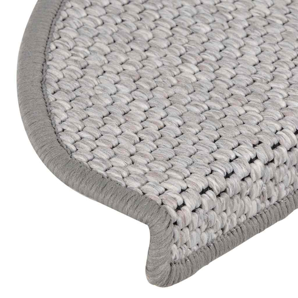 Produktbild för Trappmattor självhäftande sisal-look 30 st 65x21x4 cm platina