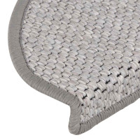 Produktbild för Trappmattor självhäftande sisal-look 30 st 65x21x4 cm platina