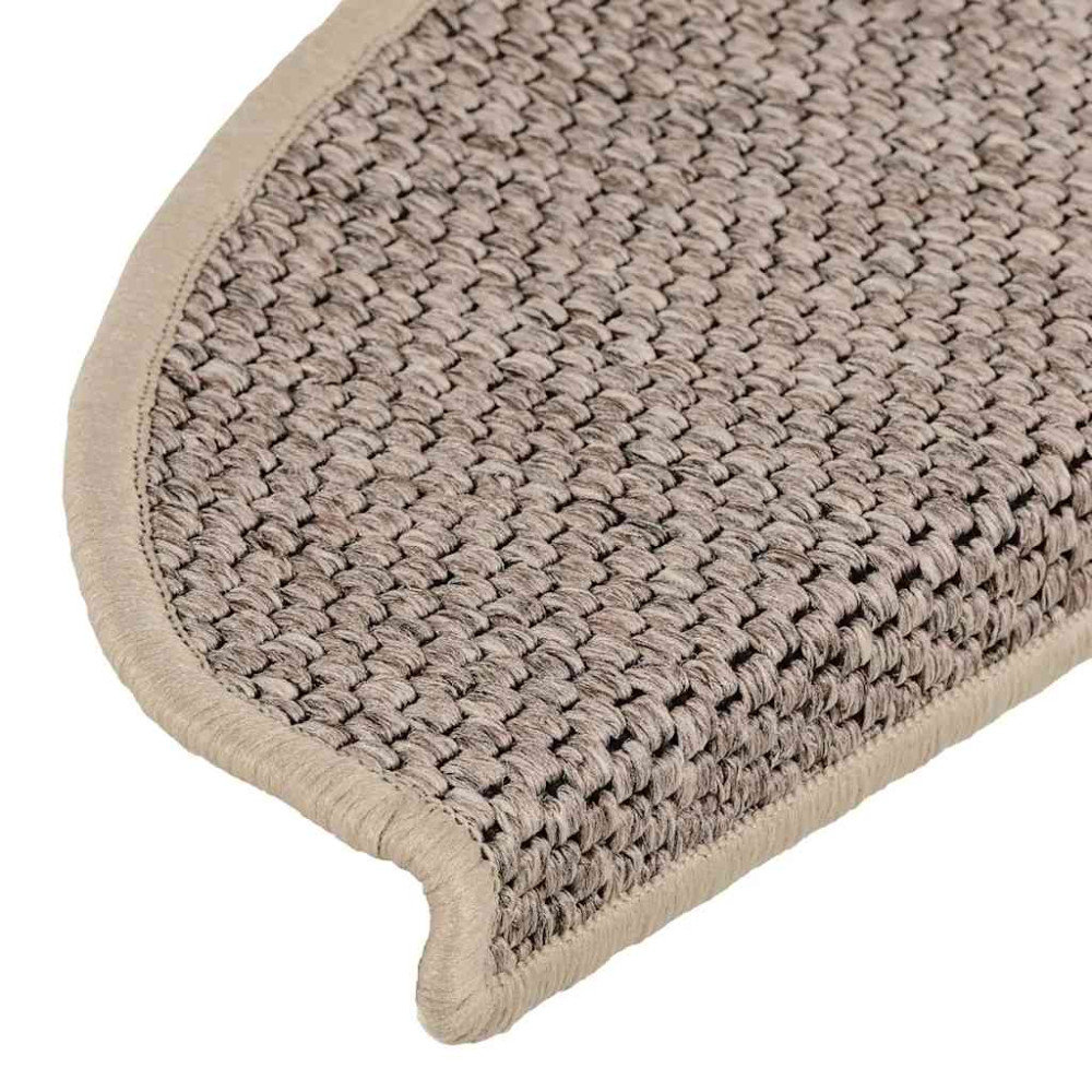 Produktbild för Trappmattor självhäftande sisal-look 30 st 65x21x4 cm mörkbeige