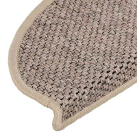 Produktbild för Trappmattor självhäftande sisal-look 30 st 65x21x4 cm mörkbeige