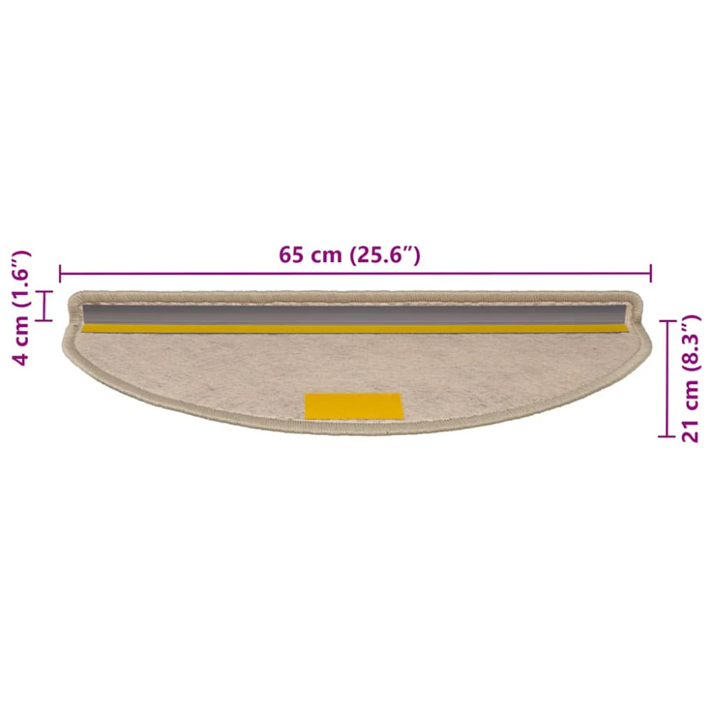 Produktbild för Trappmattor självhäftande sisal-look 30 st 65x21x4 cm mörkbeige