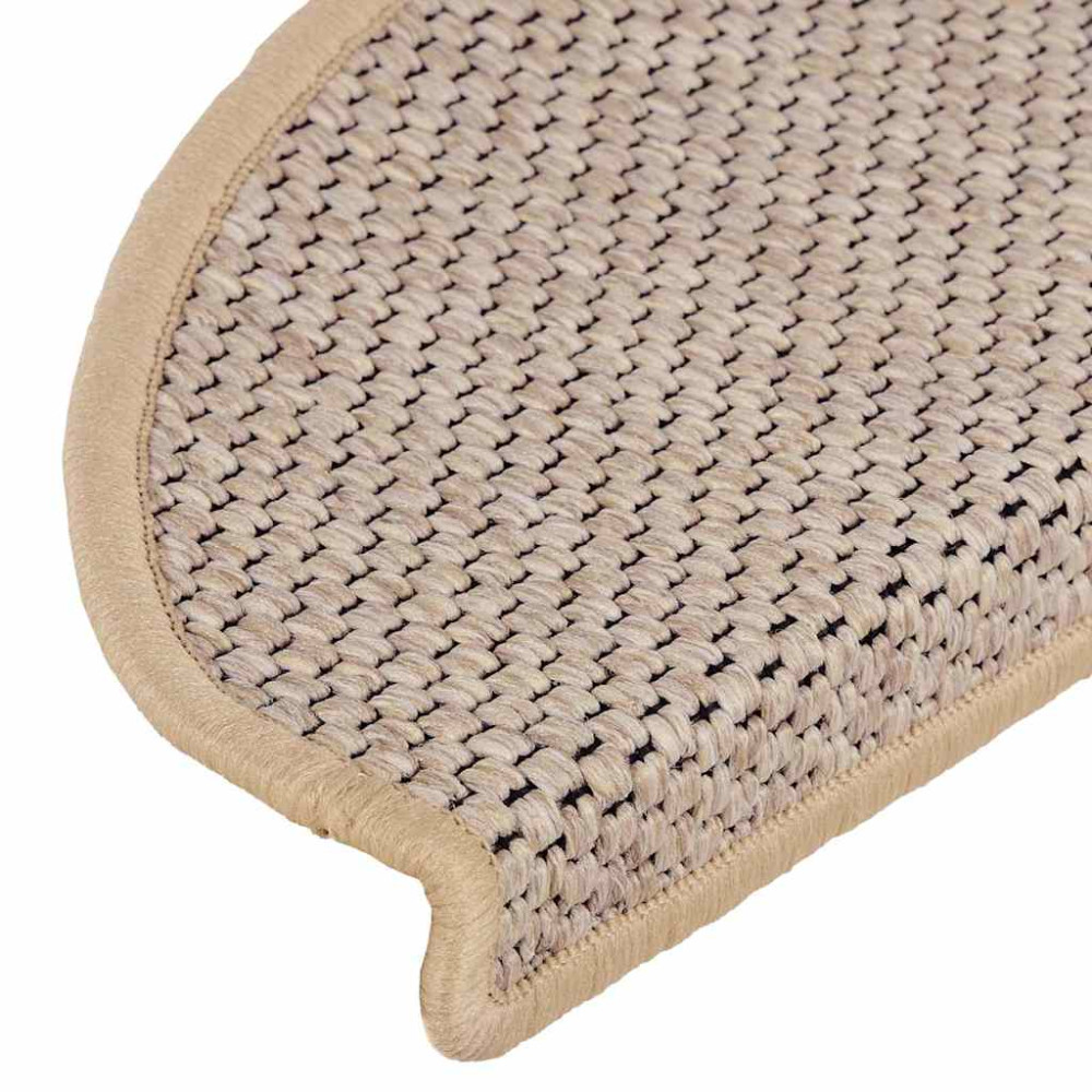 Produktbild för Trappmattor självhäftande sisal-look 30 st 65x21x4 cm ljusbeige