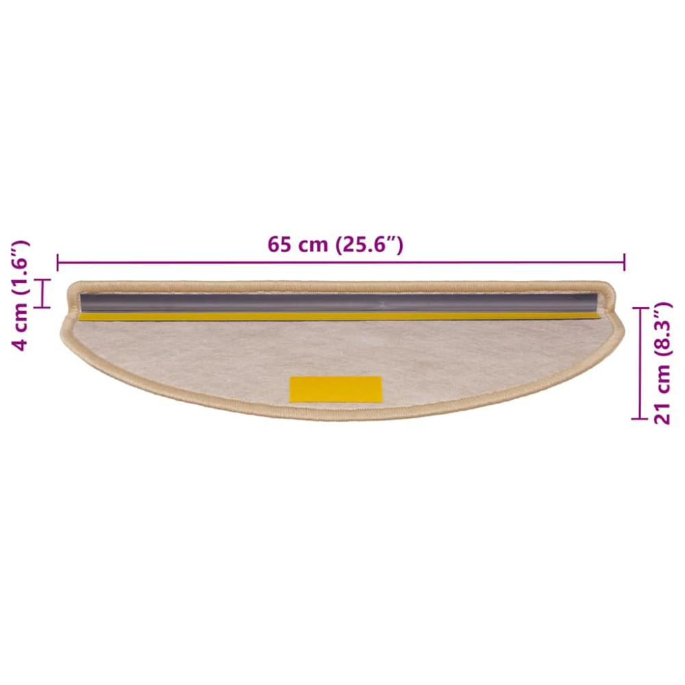 Produktbild för Trappmattor självhäftande sisal-look 30 st 65x21x4 cm ljusbeige