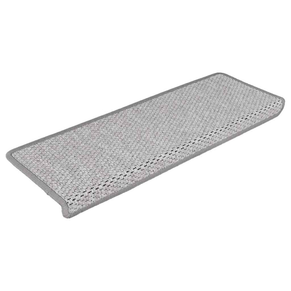 Produktbild för Trappmattor självhäftande sisal-look 30 st 65x21x4 cm platina