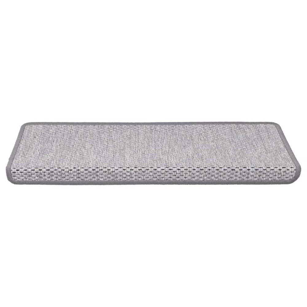Produktbild för Trappmattor självhäftande sisal-look 30 st 65x21x4 cm platina