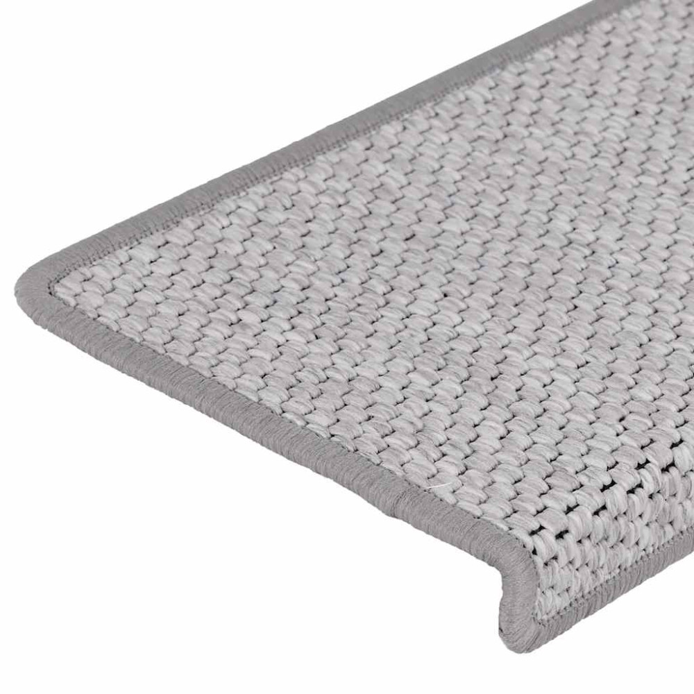 Produktbild för Trappmattor självhäftande sisal-look 30 st 65x21x4 cm platina